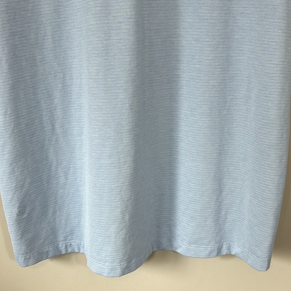 Lululemon Mens Evolution Short Sleeve Polo Shirt Pique Heathered Blue Linen - Picture 7 of 13